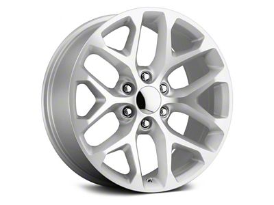 Voxx Replica Snowflake Style Silver Machined 6-Lug Wheel; 22x9; 24mm Offset (99-06 Sierra 1500)