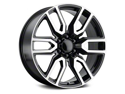 DNNZH Style Gloss Black Machined 6-Lug Wheel; 22x9; 31mm Offset (99-06 Silverado 1500)