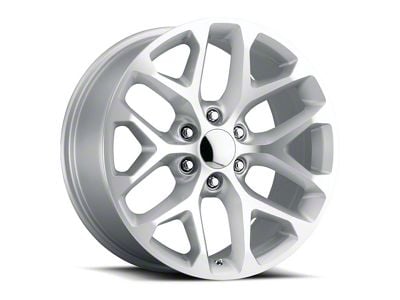 Voxx Replica Snowflake Style Silver Machined Face 6-Lug Wheel; 20x9; 27mm Offset (23-24 Canyon)