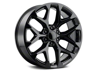 Voxx Replica Snowflake Style Gloss Black 6-Lug Wheel; 22x9; 24mm Offset (19-24 Sierra 1500)