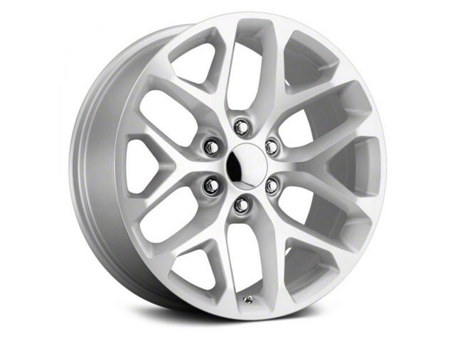 Voxx Replica Snowflake Style Silver Machined 6-Lug Wheel; 22x9; 24mm Offset (19-24 Silverado 1500)