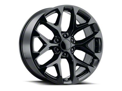 Snowflake Style Gloss Black 6-Lug Wheel; 20x9; 27mm Offset (21-24 Yukon)