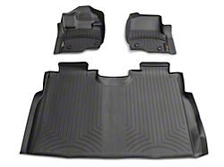Weathertech DigitalFit Front and Rear Floor Liners; Black (15-24 F-150 SuperCab w/ Front Bucket Seats)