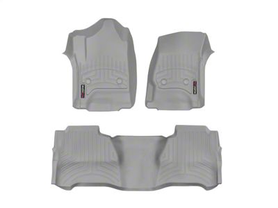 Weathertech DigitalFit Front and Rear Floor Liners; Gray (14-18 Sierra 1500 Crew Cab)