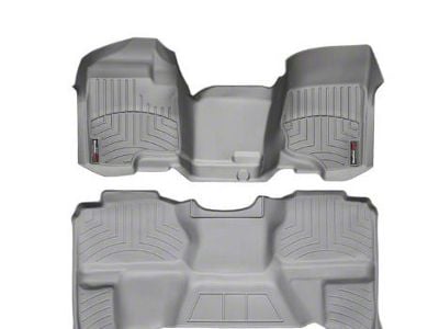 Weathertech DigitalFit Front Over the Hump and Rear Floor Liners; Gray (07-13 Sierra 1500 Extended Cab)