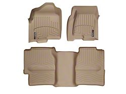 Weathertech DigitalFit Front and Rear Floor Liners with Underseat Coverage; Tan (99-06 Silverado 1500 Extended Cab)