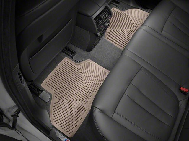 Weathertech All-Weather Rear Rubber Floor Mats; Tan (21-24 F-150 SuperCrew w/ Rear Underseat Storage)