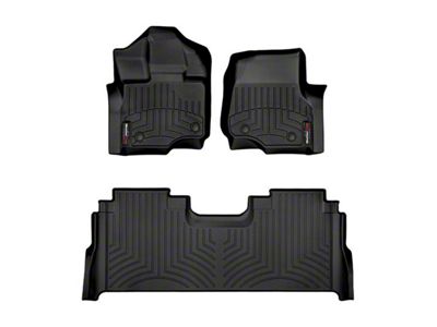 Weathertech DigitalFit Front and Rear Floor Liners; Black (21-24 F-150 SuperCrew w/ Front Bucket Seats & Rear Underseat Storage)