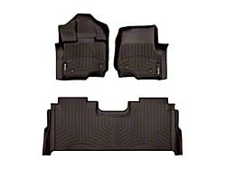 Weathertech DigitalFit Front and Rear Floor Liners; Cocoa (21-25 F-150 SuperCrew w/ Front Bucket Seats & Rear Underseat Storage)