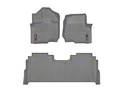 Weathertech DigitalFit Front and Rear Floor Liners; Gray (21-24 F-150 SuperCrew w/ Front Bucket Seats & Rear Underseat Storage)