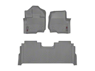 Weathertech DigitalFit Front and Rear Floor Liners; Gray (21-24 F-150 SuperCrew w/ Front Bucket Seats & Rear Underseat Storage)