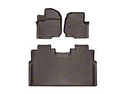 Weathertech Front and Rear Floor Liner HP; Cocoa (15-24 F-150 SuperCrew w/ Front Bucket Seats & w/o Rear Underseat Storage)