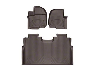 Weathertech Front and Rear Floor Liner HP; Cocoa (15-24 F-150 SuperCrew w/ Front Bucket Seats & w/o Rear Underseat Storage)