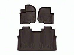 Weathertech Front and Rear Floor Liner HP; Cocoa (15-24 F-150 SuperCrew w/ Front Bench Seat)