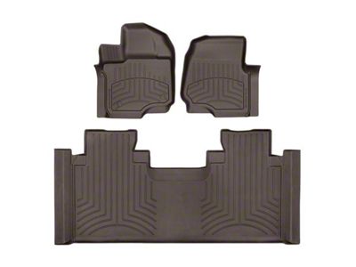 Weathertech Front and Rear Floor Liner HP; Cocoa (15-24 F-150 SuperCab w/ Front Bench Seats)