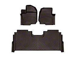 Weathertech Front and Rear Floor Liner HP; Cocoa (21-24 F-150 SuperCrew w/ Front Bucket Seats & Rear Underseat Storage)