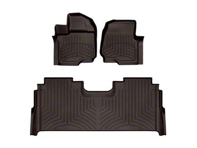Weathertech Front and Rear Floor Liner HP; Cocoa (21-24 F-150 SuperCrew w/ Front Bucket Seats & Rear Underseat Storage)