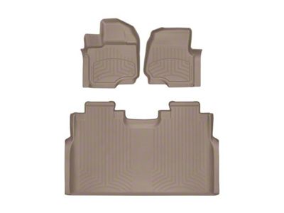 Weathertech Front and Rear Floor Liner HP; Tan (15-24 F-150 SuperCrew w/ Front Bucket Seats & w/o Rear Underseat Storage)