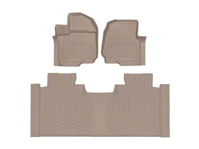 Weathertech Front and Rear Floor Liner HP; Tan (15-24 F-150 SuperCrew w/ Front Bench Seat)