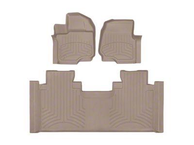 Weathertech Front and Rear Floor Liner HP; Tan (15-24 F-150 SuperCab w/ Front Bench Seats)