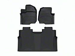 Weathertech Front and Rear Floor Liner HP; Black (15-24 F-150 SuperCrew w/ Front Bench Seat)
