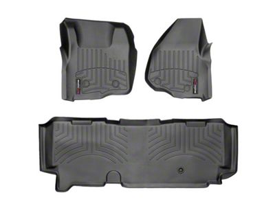 Weathertech DigitalFit Front and Rear Floor Liners; Black (11-12 F-250 Super Duty SuperCab w/ Flow-Through Center Console)