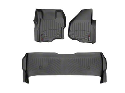 Weathertech DigitalFit Front and Rear Floor Liners; Black (11-12 F-250 Super Duty SuperCrew w/ Floor Shifter)