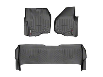 Weathertech DigitalFit Front and Rear Floor Liners; Black (2012 F-250 Super Duty SuperCrew w/ Factory Dead Pedal & w/o Floor Shifter; 13-16 F-250 Super Duty SuperCrew w/o Floor Shifter)