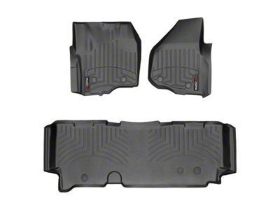 Weathertech DigitalFit Front and Rear Floor Liners; Black (2012 F-250 Super Duty SuperCab w/ Factory Dead Pedal & w/o Floor Shifter; 13-16 F-250 Super Duty SuperCab w/o Floor Shifter)