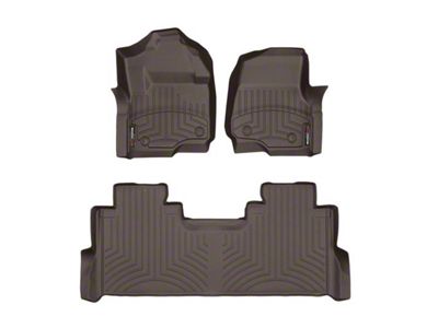 Weathertech DigitalFit Front and Rear Floor Liners; Cocoa (17-22 F-250 Super Duty SuperCrew w/ Front Bench Seat & Rear Underseat Storage)