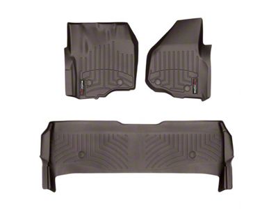 Weathertech DigitalFit Front and Rear Floor Liners; Cocoa (2012 F-250 Super Duty SuperCrew w/ Factory Dead Pedal & w/o Floor Shifter; 13-16 F-250 Super Duty SuperCrew w/o Floor Shifter)