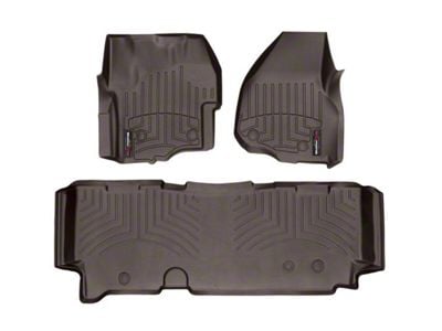 Weathertech DigitalFit Front and Rear Floor Liners; Cocoa (2012 F-250 Super Duty SuperCab w/ Factory Dead Pedal & Floor Shifter; 13-16 F-250 Super Duty SuperCab w/ Floor Shifter)