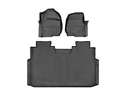 Weathertech DigitalFit Front and Rear Floor Liners for Vinyl Floors; Black (17-24 F-250 Super Duty SuperCrew w/ Front Bucket Seats, Mini Console & w/o Rear Underseat Storage)