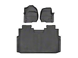 Weathertech DigitalFit Front and Rear Floor Liners for Vinyl Floors; Black (17-25 F-250 Super Duty SuperCrew w/ Front Bucket Seats, Mini Console & w/o Rear Underseat Storage)