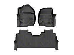 Weathertech DigitalFit Front and Rear Floor Liners for Vinyl Floors; Black (23-24 F-250 Super Duty SuperCrew w/ Front Bucket Seats, Rear Underseat Storage & w/o Mini Console)