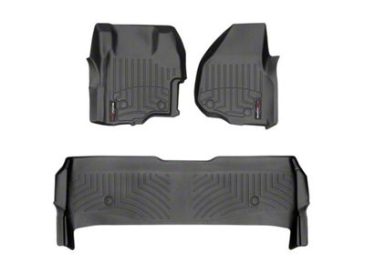 Weathertech DigitalFit Front and Rear Floor Liners for Vinyl Floors; Black (11-12 F-250 Super Duty SuperCrew w/ Floor Shifter)