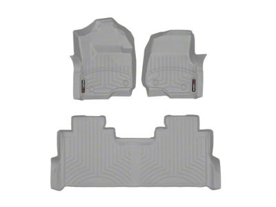Weathertech DigitalFit Front and Rear Floor Liners; Gray (17-22 F-250 Super Duty SuperCrew w/ Front Bench Seat & Rear Underseat Storage)