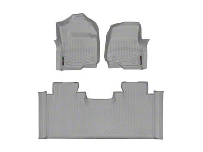 Weathertech DigitalFit Front and Rear Floor Liners; Gray (17-24 F-250 Super Duty SuperCab w/ Front Bucket Seats)