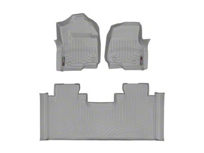 Weathertech DigitalFit Front and Rear Floor Liners; Gray (17-24 F-250 Super Duty SuperCab w/ Front Bench Seat)
