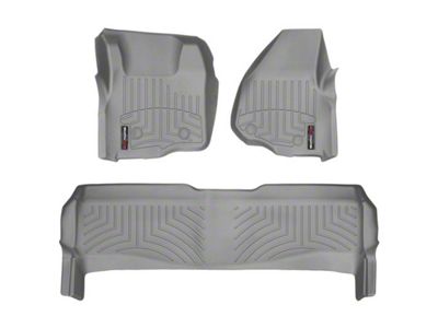Weathertech DigitalFit Front and Rear Floor Liners; Gray (11-12 F-250 Super Duty SuperCrew w/o Factory Dead Pedal & Floor Shifter)