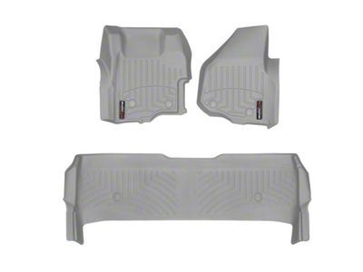 Weathertech DigitalFit Front and Rear Floor Liners; Gray (11-12 F-250 Super Duty SuperCrew w/ Floor Shifter)