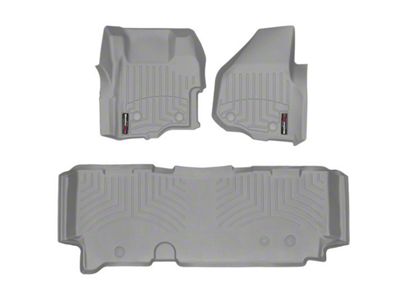 Weathertech DigitalFit Front and Rear Floor Liners; Gray (11-12 F-250 Super Duty SuperCab w/ Floor Shifter)