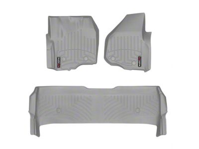 Weathertech DigitalFit Front and Rear Floor Liners; Gray (2012 F-250 Super Duty SuperCrew w/ Factory Dead Pedal & w/o Floor Shifter; 13-16 F-250 Super Duty SuperCrew w/o Floor Shifter)