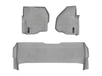 Weathertech DigitalFit Front and Rear Floor Liners; Gray (2012 F-250 Super Duty SuperCrew w/ Factory Dead Pedal & Floor Shifter; 13-16 F-250 Super Duty SuperCrew w/ Floor Shifter)