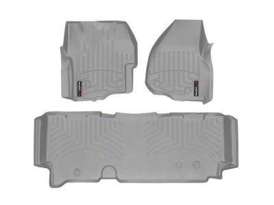 Weathertech DigitalFit Front and Rear Floor Liners; Gray (2012 F-250 Super Duty SuperCab w/ Factory Dead Pedal & Floor Shifter; 13-16 F-250 Super Duty SuperCab w/ Floor Shifter)