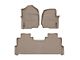 Weathertech DigitalFit Front and Rear Floor Liners; Tan (17-22 F-250 Super Duty SuperCrew w/ Front Bench Seat & Rear Underseat Storage)