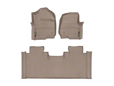 Weathertech DigitalFit Front and Rear Floor Liners; Tan (17-24 F-250 Super Duty SuperCab w/ Front Bucket Seats)