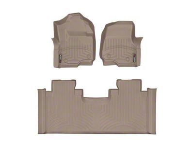 Weathertech DigitalFit Front and Rear Floor Liners; Tan (17-24 F-250 Super Duty SuperCab w/ Front Bench Seat)