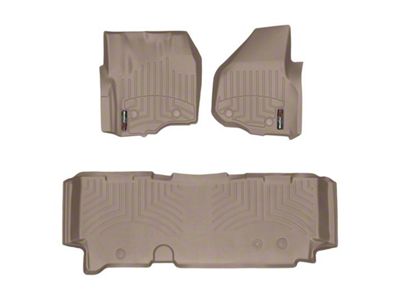 Weathertech DigitalFit Front and Rear Floor Liners; Tan (2012 F-250 Super Duty SuperCab w/ Factory Dead Pedal & w/o Floor Shifter; 13-16 F-250 Super Duty SuperCab w/o Floor Shifter)