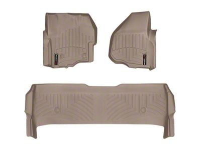 Weathertech DigitalFit Front and Rear Floor Liners; Tan (2012 F-250 Super Duty SuperCrew w/ Factory Dead Pedal & Floor Shifter; 13-16 F-250 Super Duty SuperCrew w/ Floor Shifter)